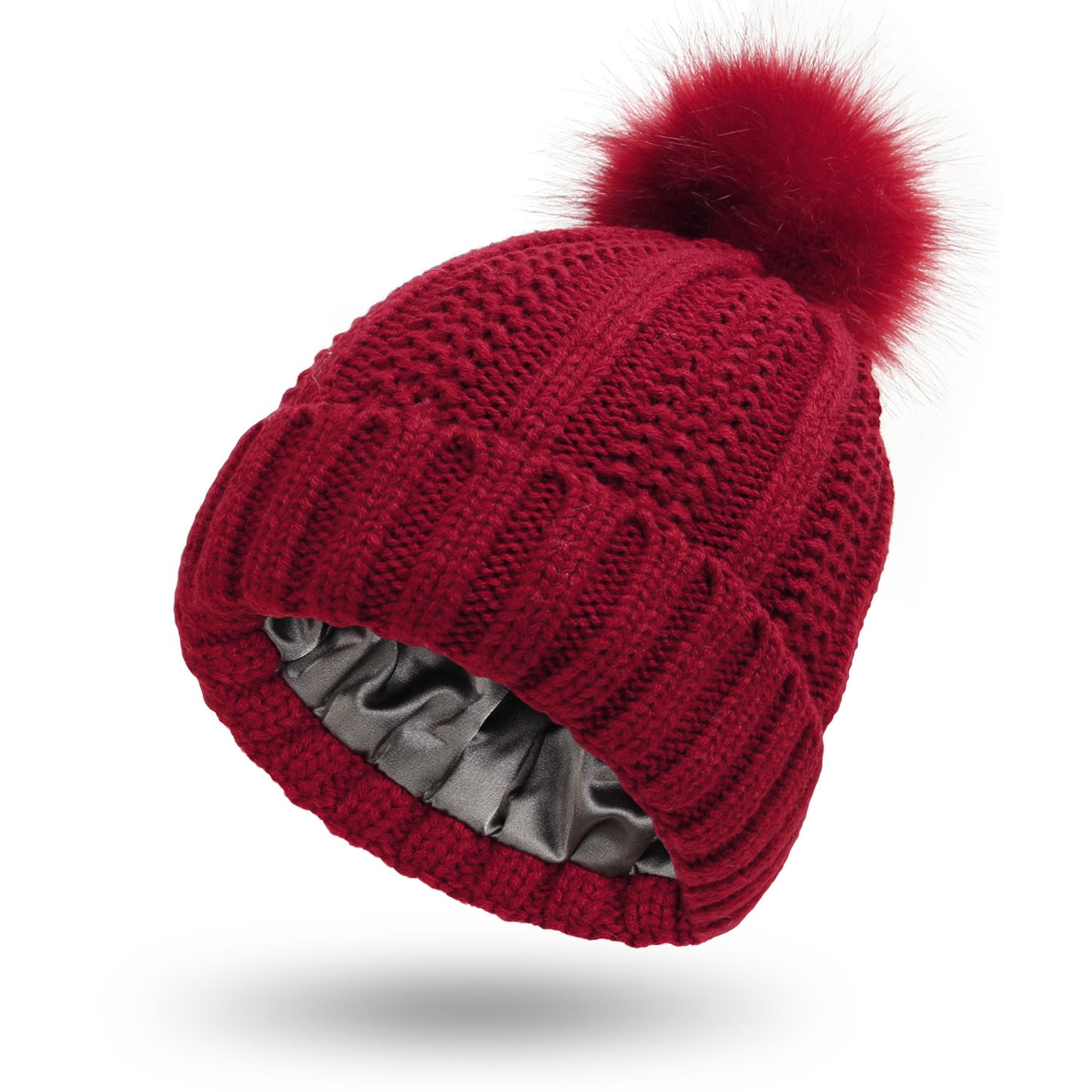 Silky Satin Lined Knit Beanie