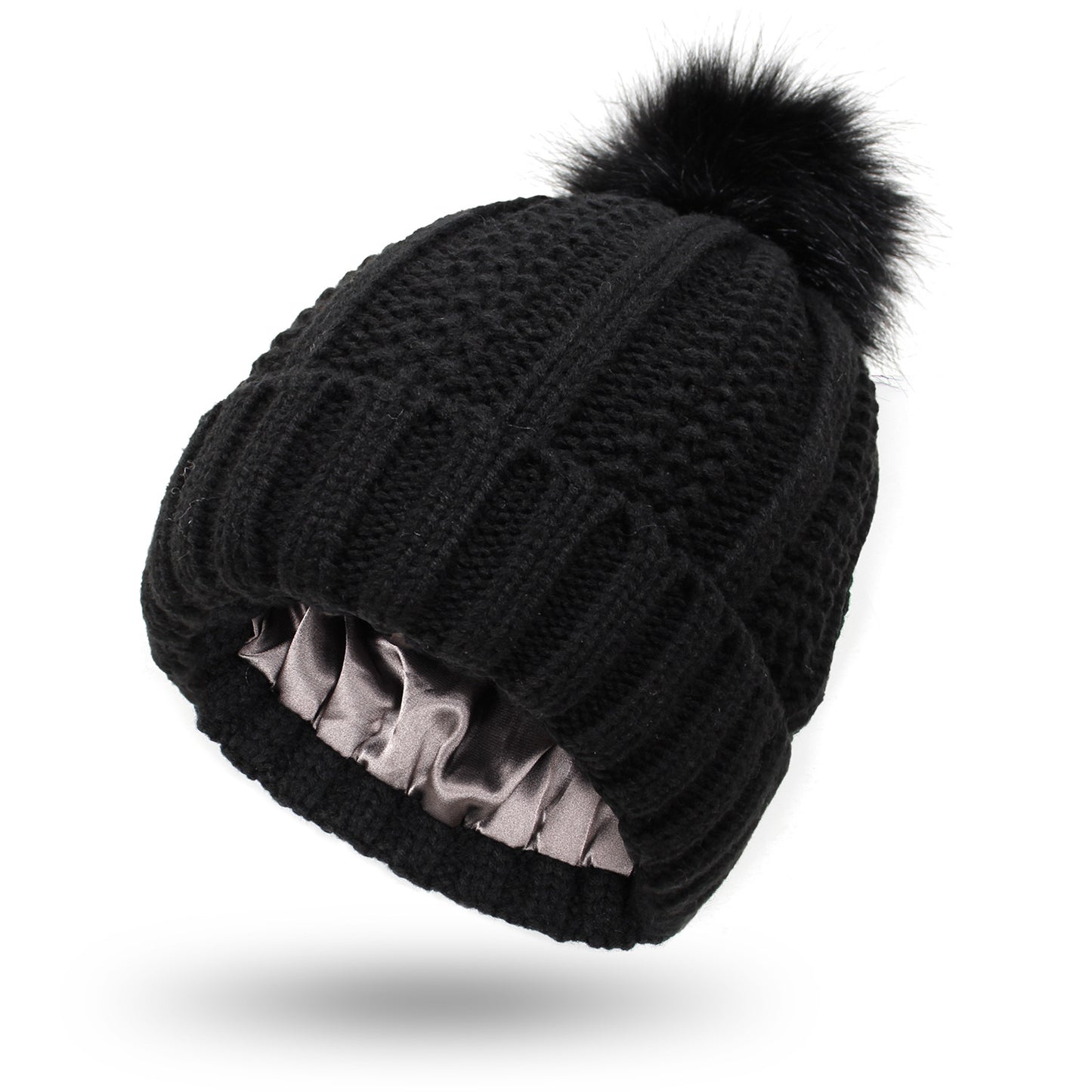 Silky Satin Lined Knit Beanie