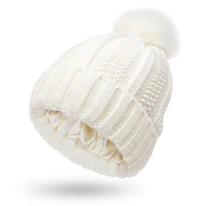 Silky Satin Lined Knit Beanie