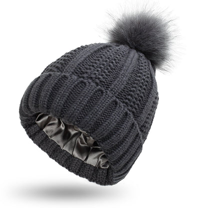 Silky Satin Lined Knit Beanie