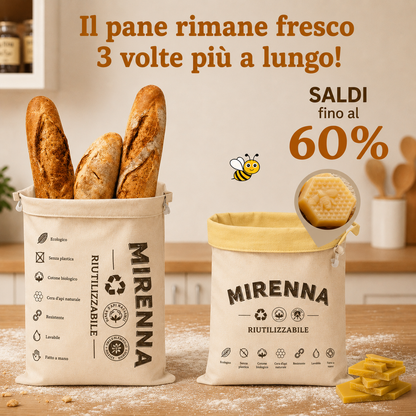 Sacchetto Pane Premium 100% Cotone e Cera d'Api