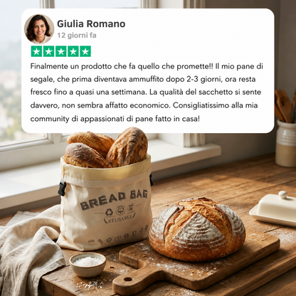 Sacchetto Pane Premium 100% Cotone e Cera d'Api