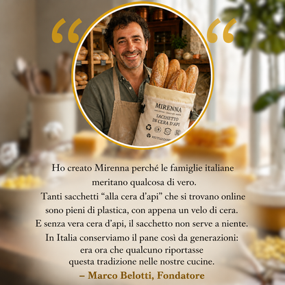 Sacchetto Pane Premium 100% Cotone e Cera d'Api
