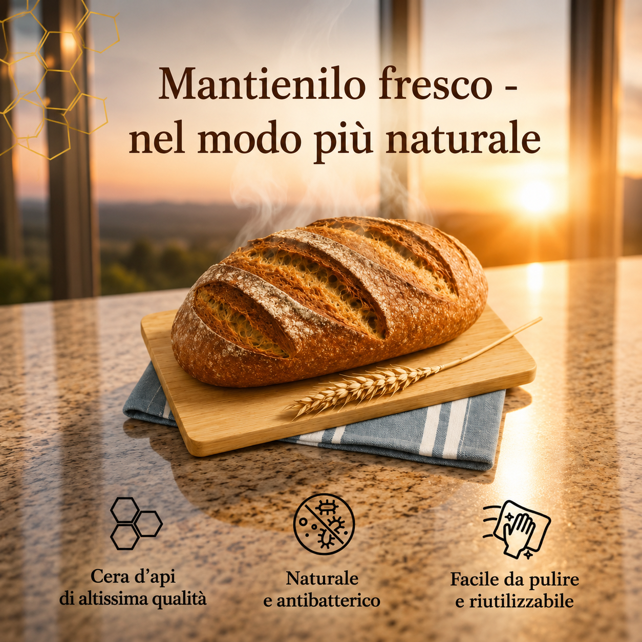 Sacchetto Pane Premium 100% Cotone e Cera d'Api
