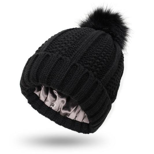 Silky Satin Lined Knit Beanie