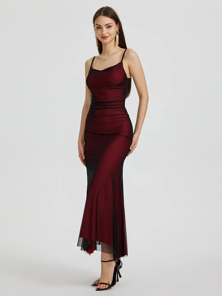 Mirenna™ Red Maxi Satin Dress
