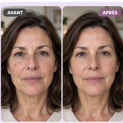 Avant après sérum collagène KERALIS, visage