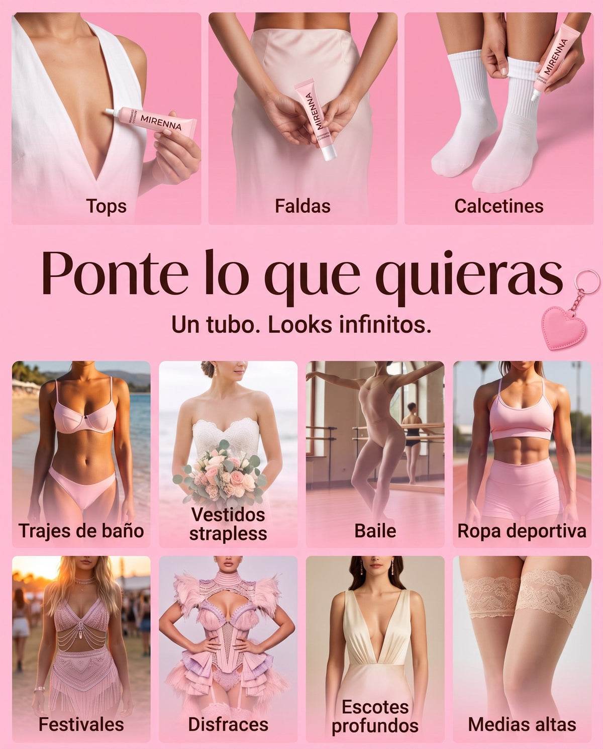 Qué ponerte con el Adhesivo Corporal Mirenna