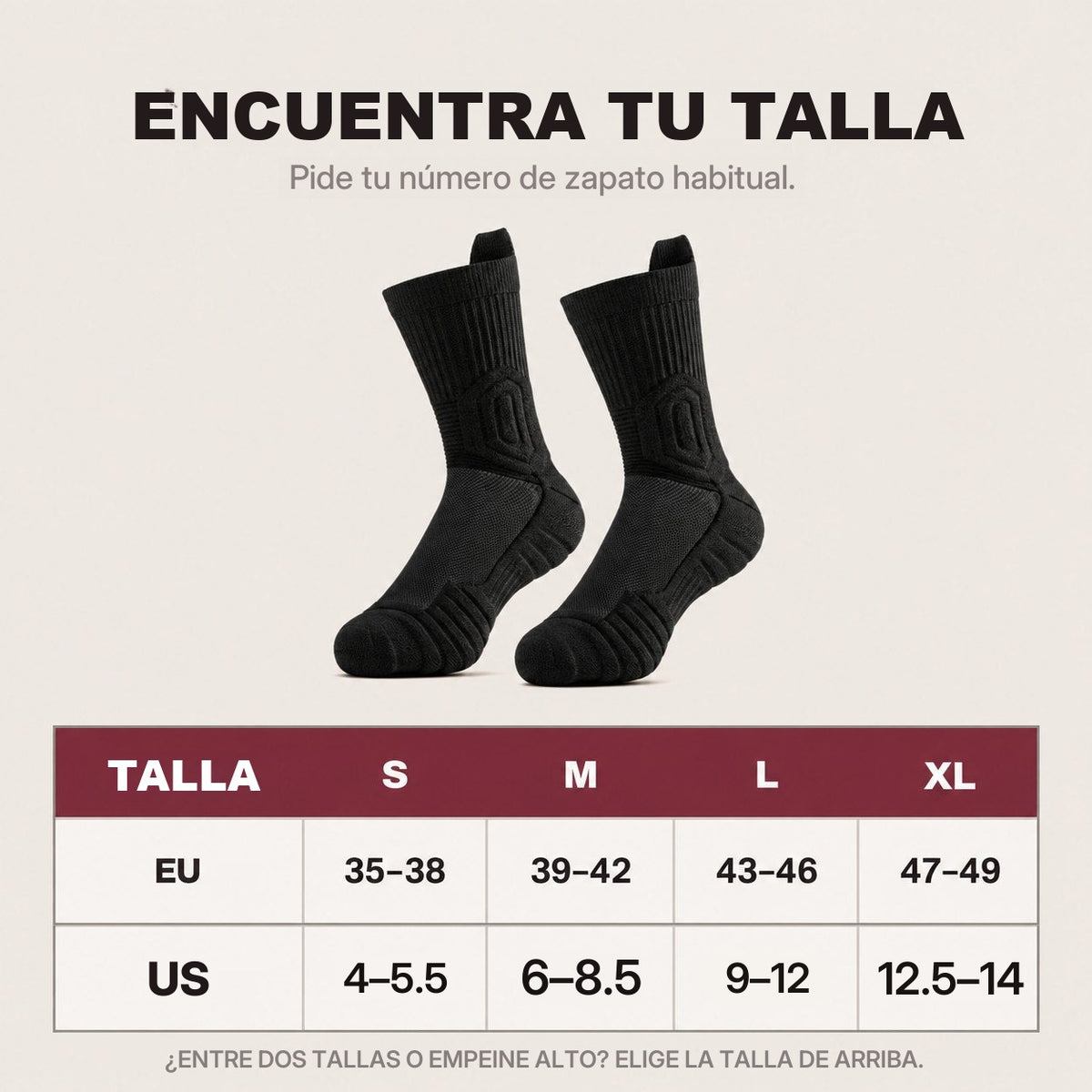 Guía de tallas EU y US