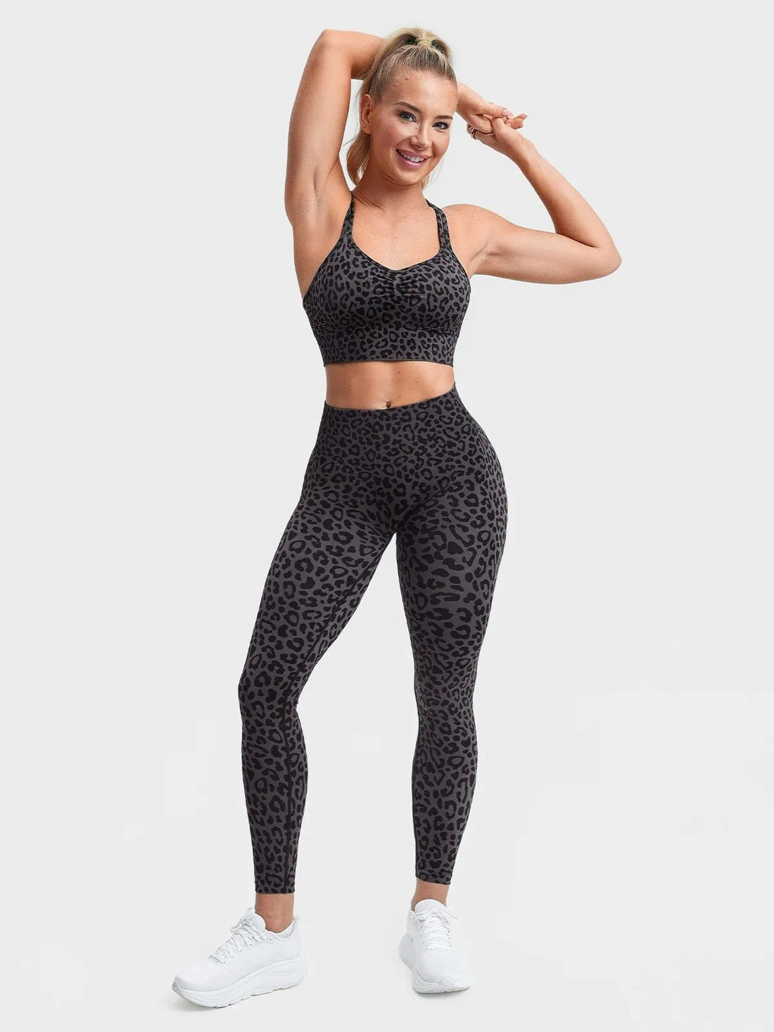 Leggings leopardo negro con top