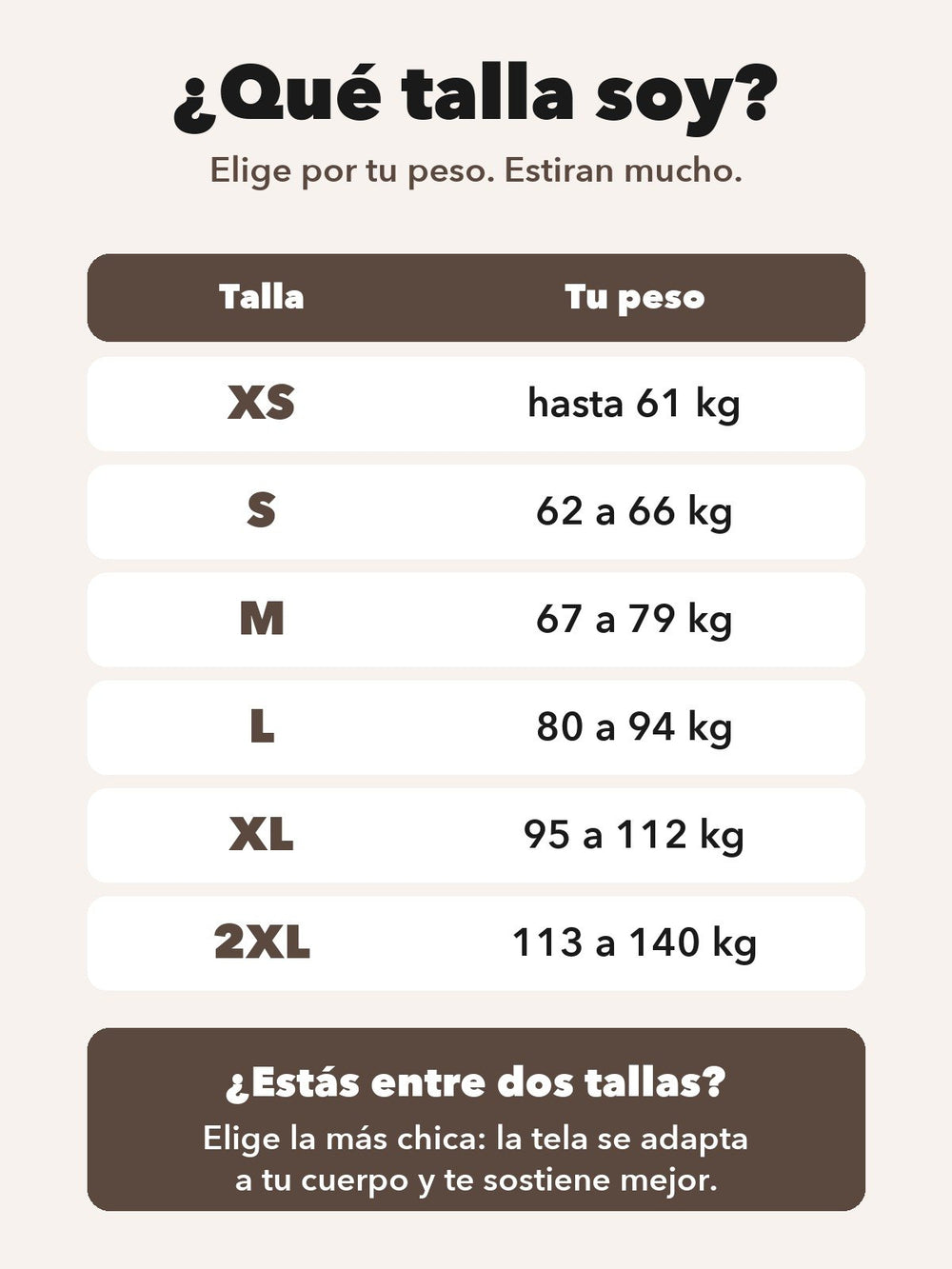Guía de tallas