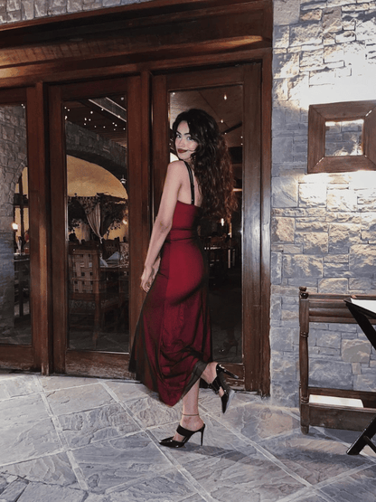 Mirenna™ Red Maxi Veil Dress